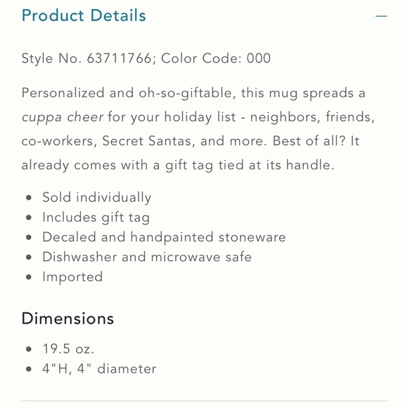 Anthropologie Bundled Up Monogram Mug - Picture 14 of 14